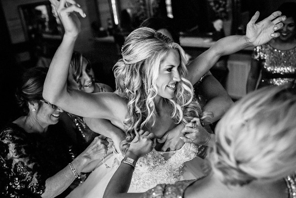 Putting On The Wedding Dress
