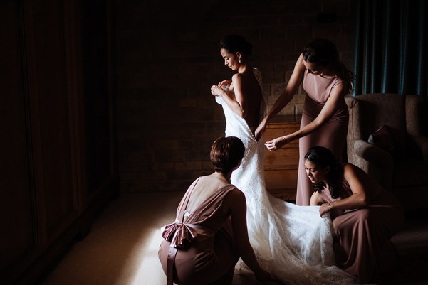 Putting On the Wedding Dress